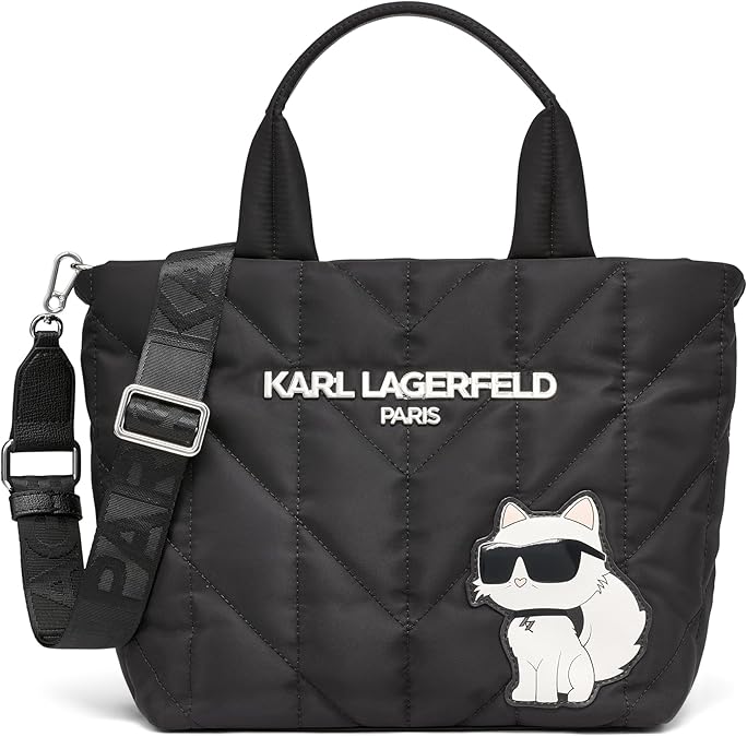 Karl Lagerfeld Paris – Bolsa Tote Acolchada Choupette Negra
