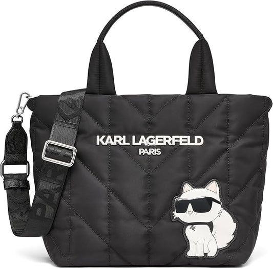 Karl Lagerfeld Paris – Bolsa Tote Acolchada Choupette Negra