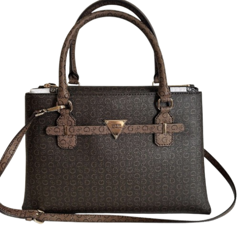 Bolsa Guess Satchel – Monograma G Café Oscuro