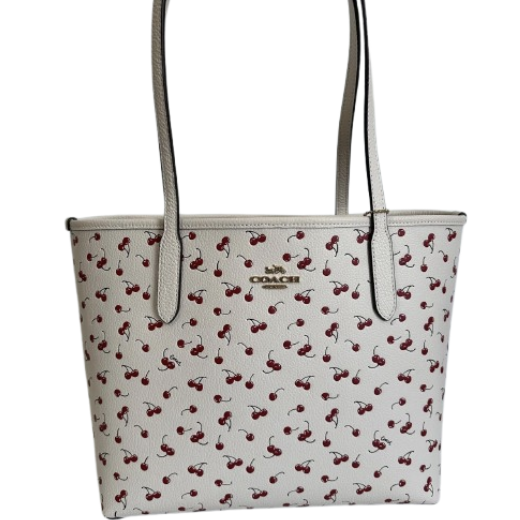 Bolsa Coach City Tote – Estampado Cerezas Chalk