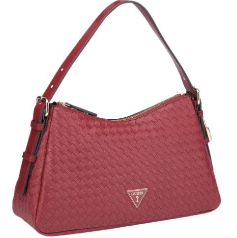 Bolso de Hombro GUESS Destiny – Piel Trenzada Burdeos