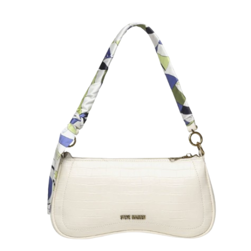 Bolso de Steve Madden – Textura Croco Crema con Asa Estampada