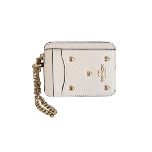 Zip Case Coach – Piel  | Corazones Blanco Crema
