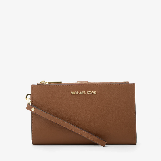 Cartera Michael Kors Jet Set Wristlet – Piel Saffiano Café
