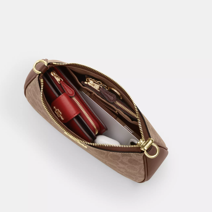 Bolsa Coach Teri Shoulder Bag – Signature Khaki/Saddle