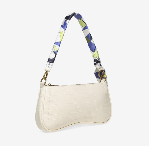 Bolso de Steve Madden – Textura Croco Crema con Asa Estampada
