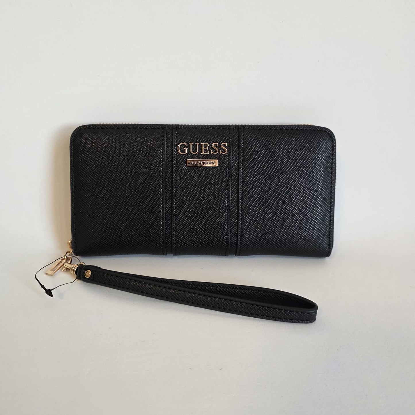 Cartera Larga GUESS Los Angeles | Saffiano con Wristlet | Negro