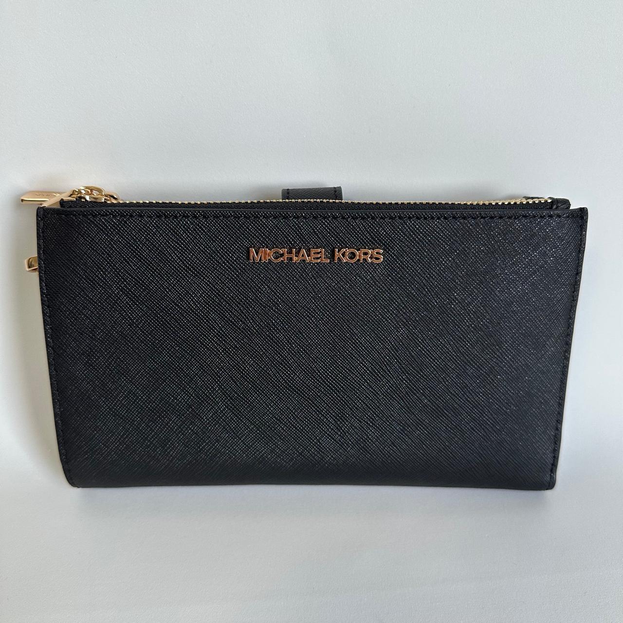 Michael Kors Double Zip Wristlet – Negro / Black Saffiano