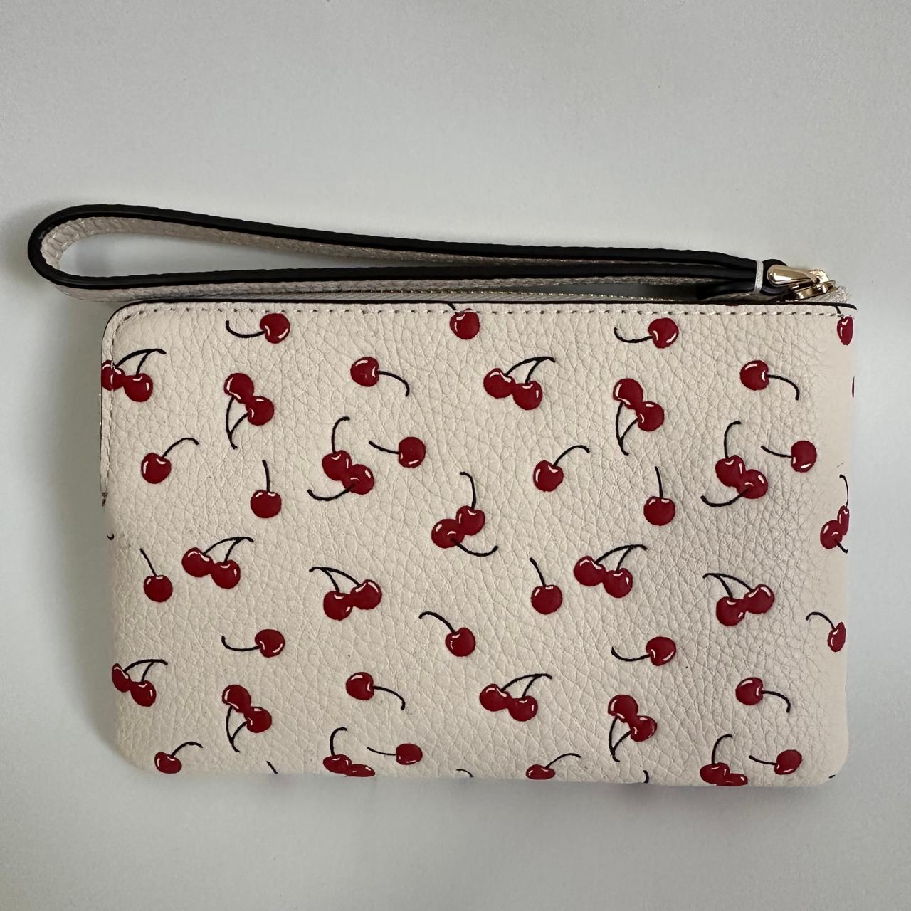 Coach – Corner Zip Wristlet Cherry Print | Blanco