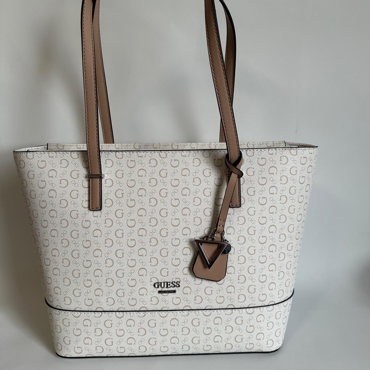 Bolsa Guess Tote – Monograma G Blanco/Taupe