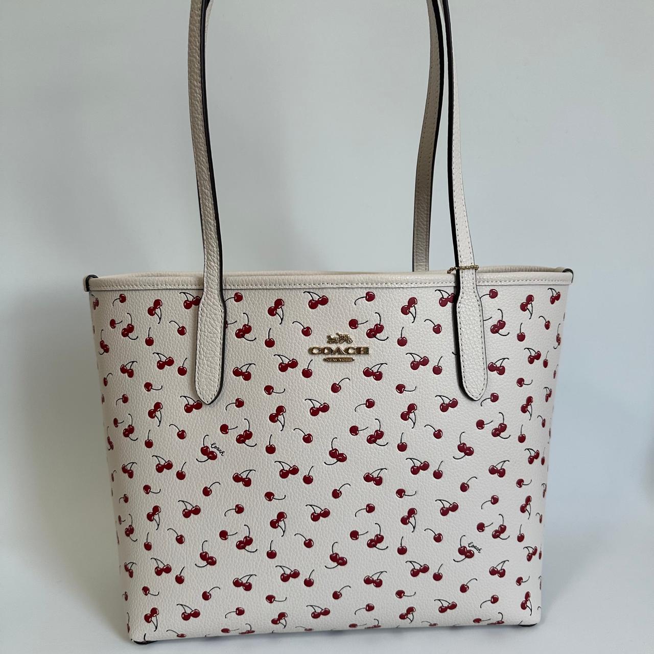 Bolsa Coach City Tote – Estampado Cerezas Chalk