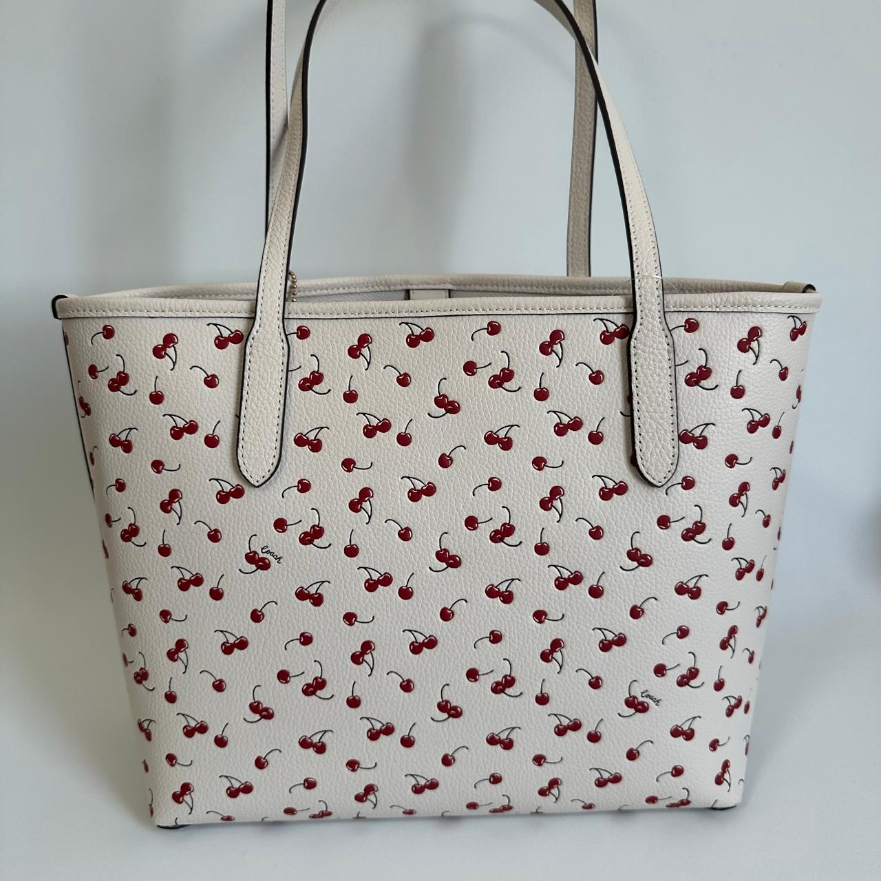 Bolsa Coach City Tote – Estampado Cerezas Chalk